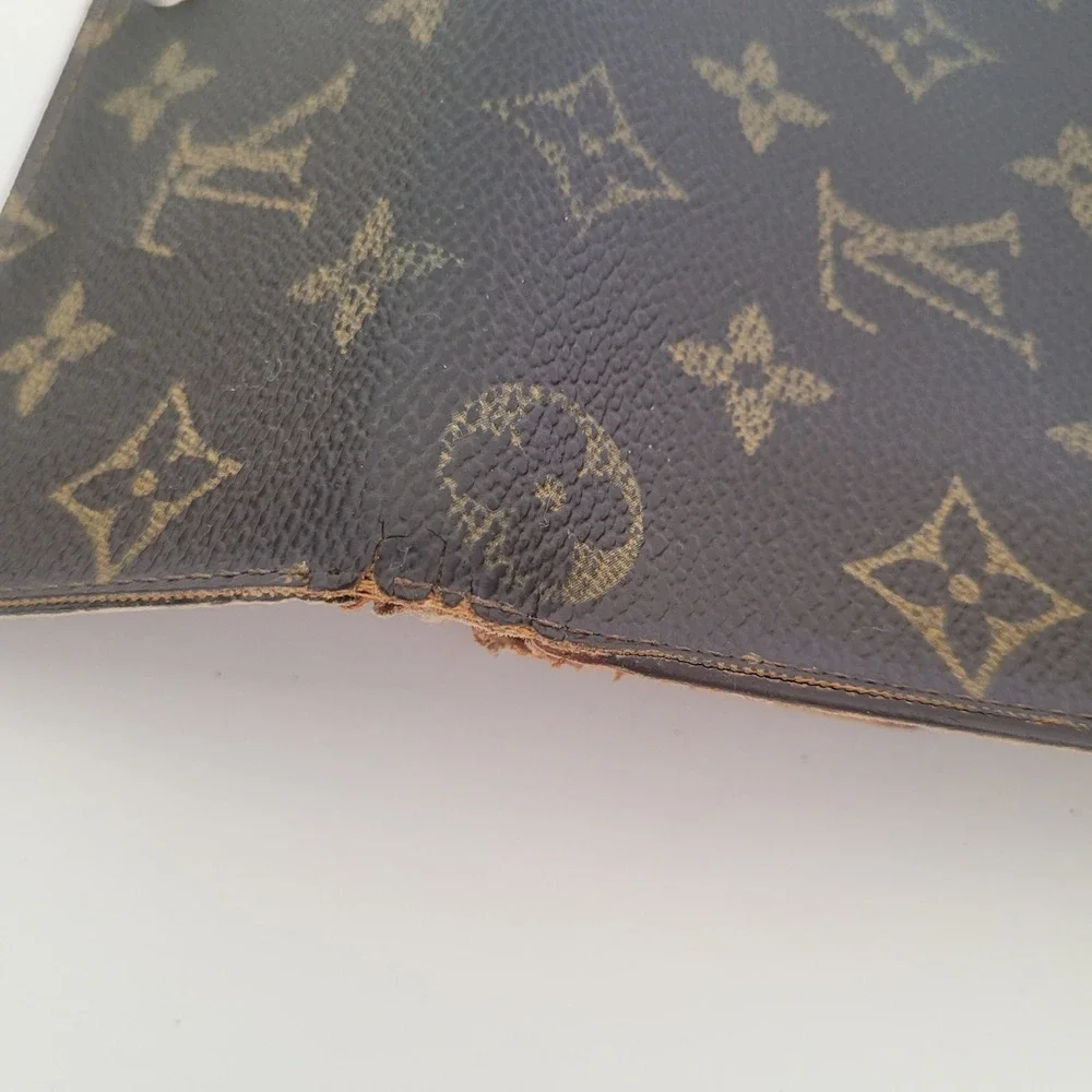 Louis Vuitton Monogram Canvas Vintage Tri-Fold Long Wallet Brown‎ M61215 France